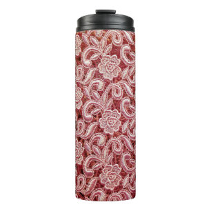 Termo Textura de encaje fino rosa con un hermoso vin sin