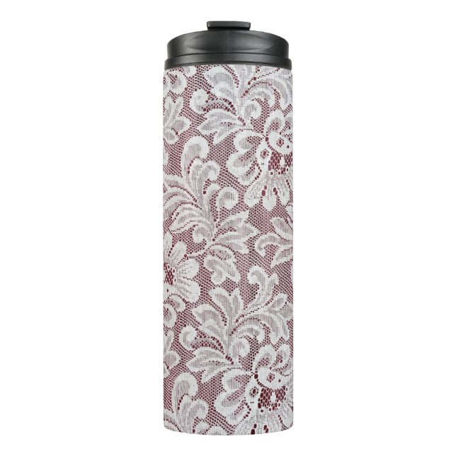 Termo Textura de encaje fino y elegante blanco con bea s (Anverso)