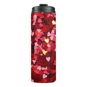 Termo Textura de fondo del corazón rojo