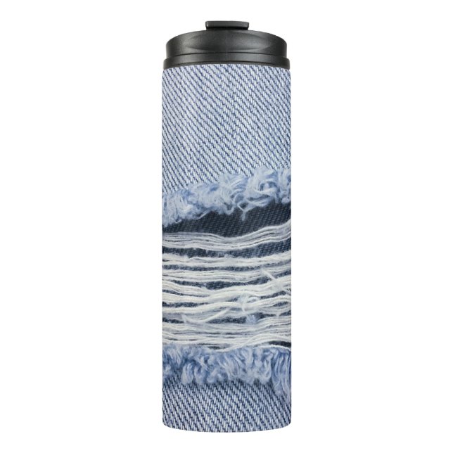 Termo Textura de jeans rotos con azul claro (Anverso)