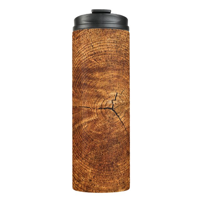 Termo Textura de madera de árbol de anillos anuales (Anverso)
