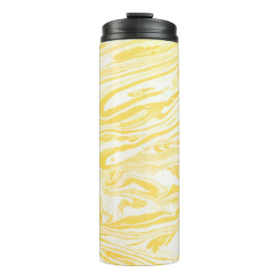 Termo Textura de mármol amarillo. Dibujo de mano