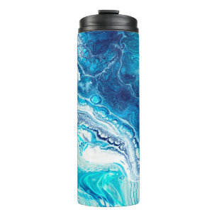 Termo Textura de mármol líquido azul