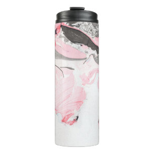 Termo Textura de mármol rosa y negro. Dibujo de mano