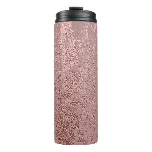Termo Textura de oro metálico, cuarzo rosa.