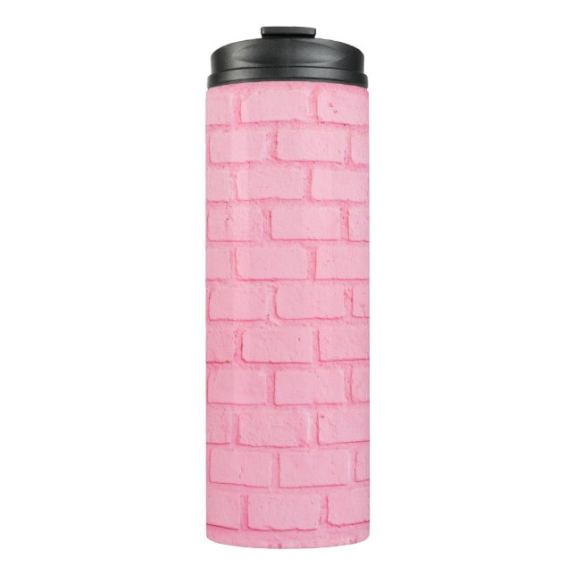 Termo Textura de pared de fondo de ladrillo rosa pastel. (Anverso)