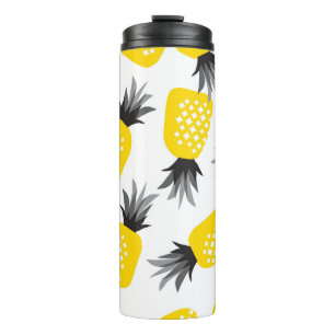 Termo Textura de piña, patrón de verano vintage.