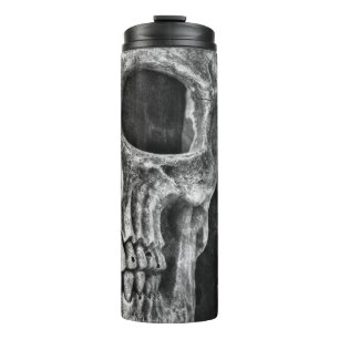 Termo Textura Gótica De Media Calavera Guay En Blanco Y