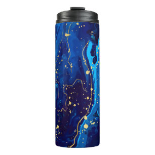 Termo Textura lujosa de mármol de oro azul
