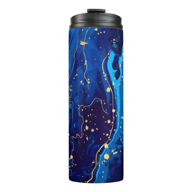 Termo Textura lujosa de mármol de oro azul (Anverso)