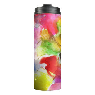 Termo Textura roja, acuarela amarilla del diseño