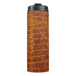 Termo Textura vieja de cuero animal marrón