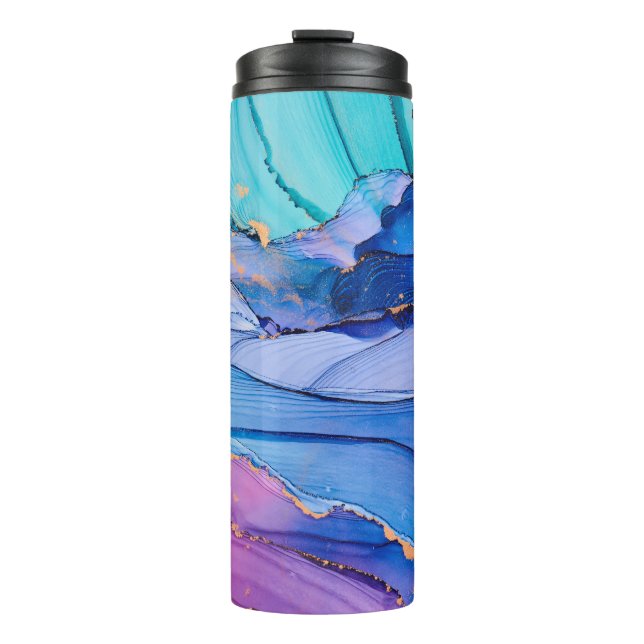 Termo Texturas fluidas y arte abstracto de lujo. (Anverso)