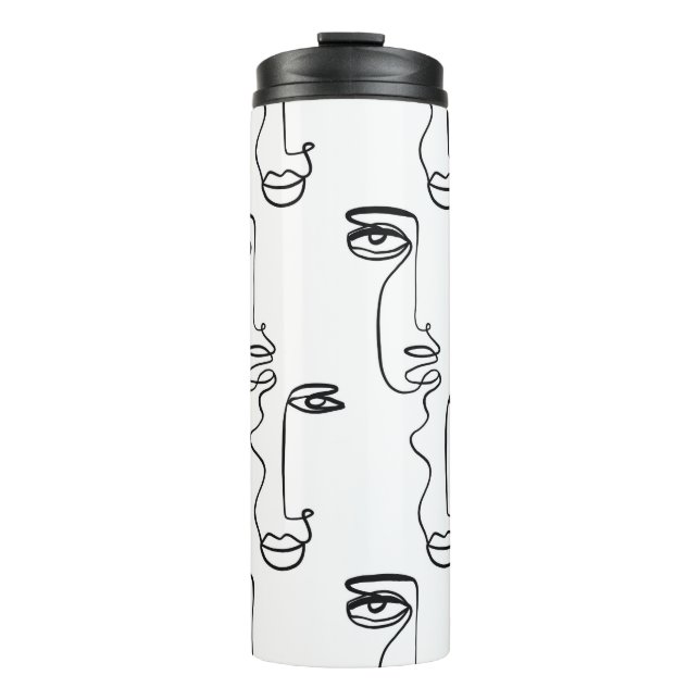 Termo Texture with abstract faces. One continuous line p (Anverso)