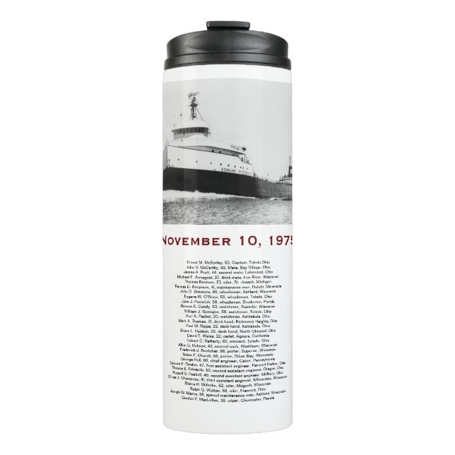 Termo The Edmund Fitzgerald with Crew Names Mug (Anverso)