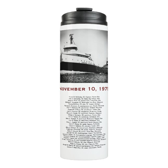 Termo The Edmund Fitzgerald with Crew Names Mug (Anverso)