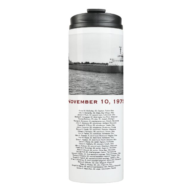 Termo The Edmund Fitzgerald with Crew Names Mug (Anverso)