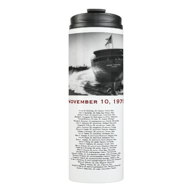 Termo The Edmund Fitzgerald with Crew Names Mug (Anverso)