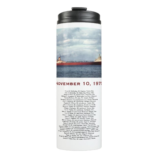 Termo The Edmund Fitzgerald with Crew Names Mug (Anverso)