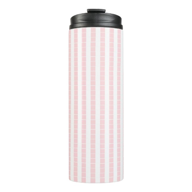 Termo Thermal Tumbler Baby Pink & White Stripe (Anverso)