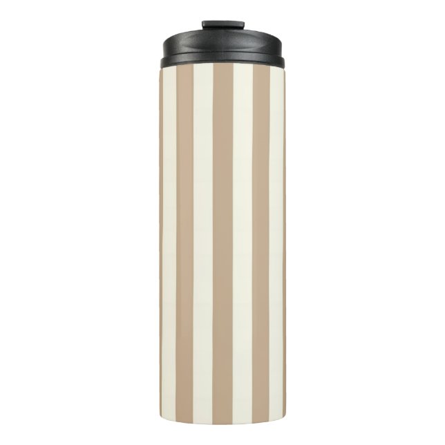 Termo Thermal Tumbler Beige & Brown Stripe (Anverso)