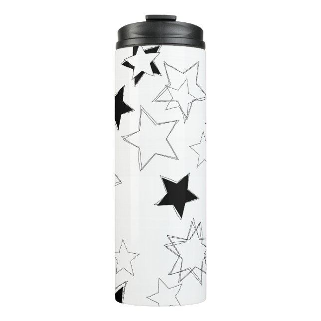 Termo Thermal Tumbler Black & White Stars (Anverso)