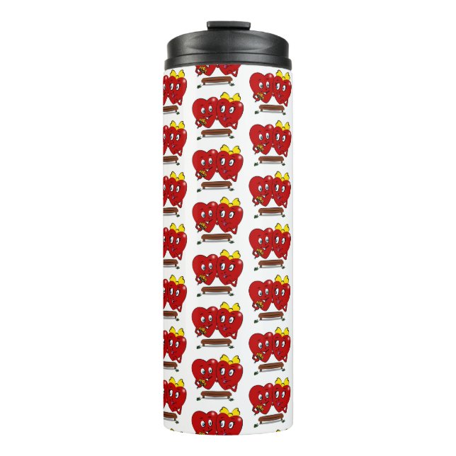 Termo Thermal Tumbler Couple Red Hearts (Anverso)