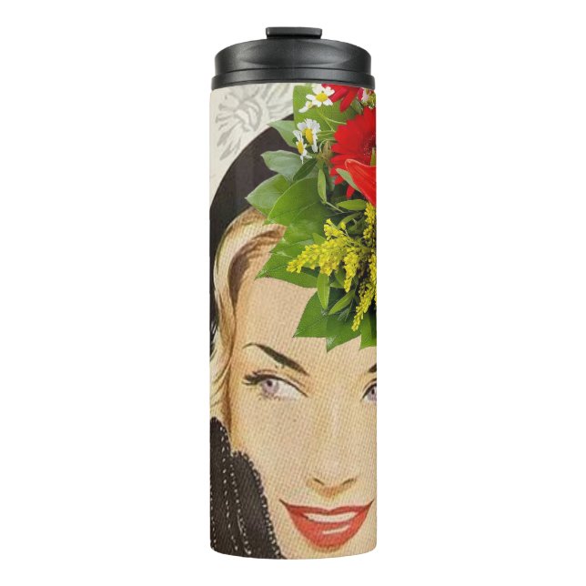 Termo Thermal Tumbler Floral Vintage (Anverso)