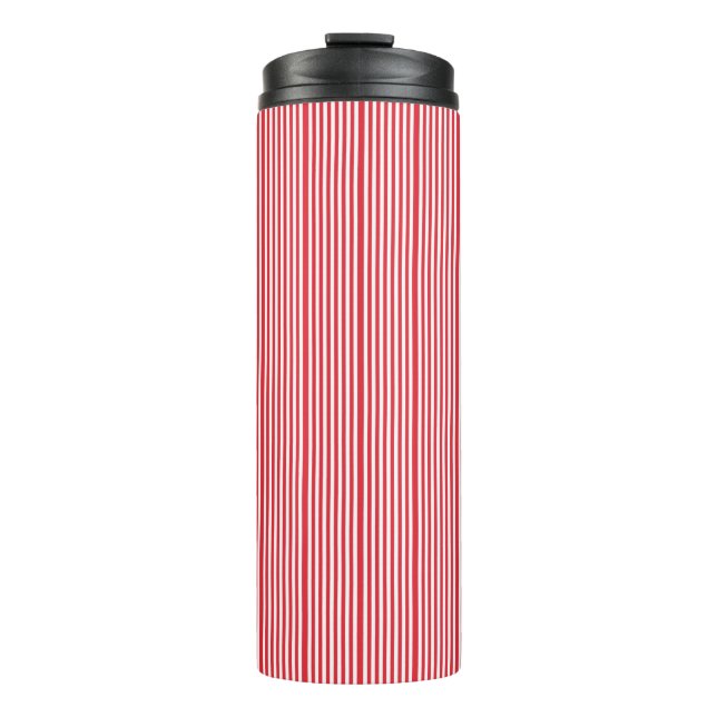Termo Thermal Tumbler Red & White Stripe (Anverso)