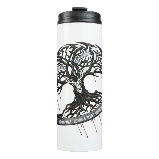 Termo Thermal Tumbler Strength Through Pain motivation  (Anverso)