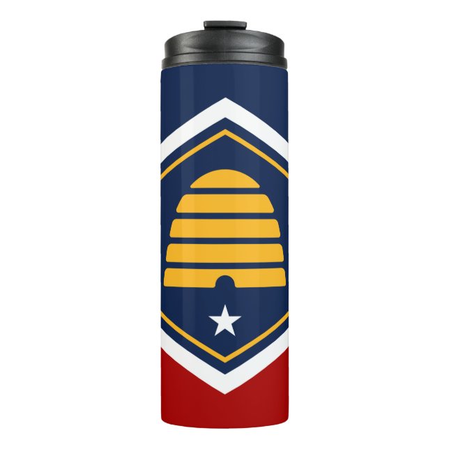 Termo Thermal Tumbler with flag of Utah State, USA (Anverso)