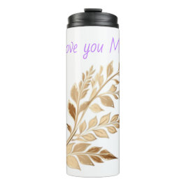 Termo Thermal Tumbler with Leaf Motif and Mother’s Day Q