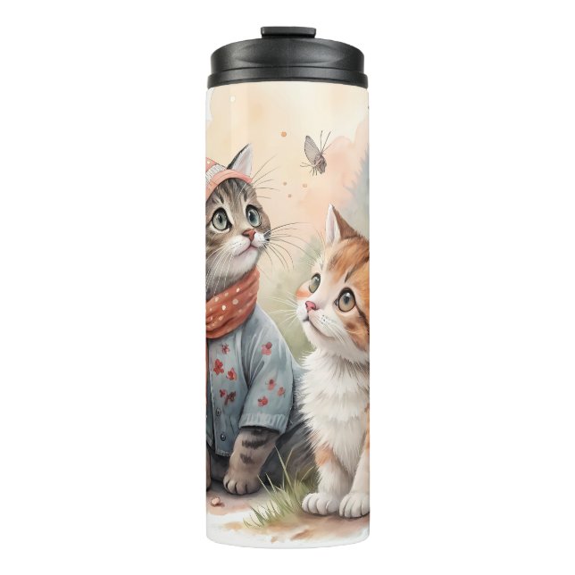 Termo Thermal Tumblers - Kittens in an Autumn Garden  (Anverso)
