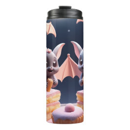 Termo  Thermal Tumblers - Sweet & Spooky Bat Bakery Art 