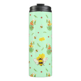 Termo Thermosflasche mit Bienen und Glückskäfer
