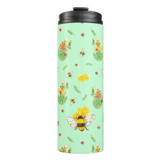 Termo Thermosflasche mit Bienen und Glückskäfer