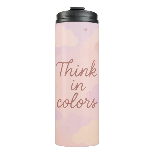 Termo Think in Colors – Pastel Aesthetic Motivational  (Anverso)