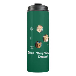 Termo Three Cats Photos, Personalized Christmas 
