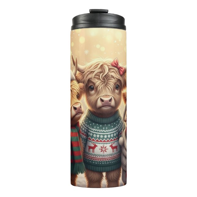Termo Three Festive Highland Coos (Anverso)