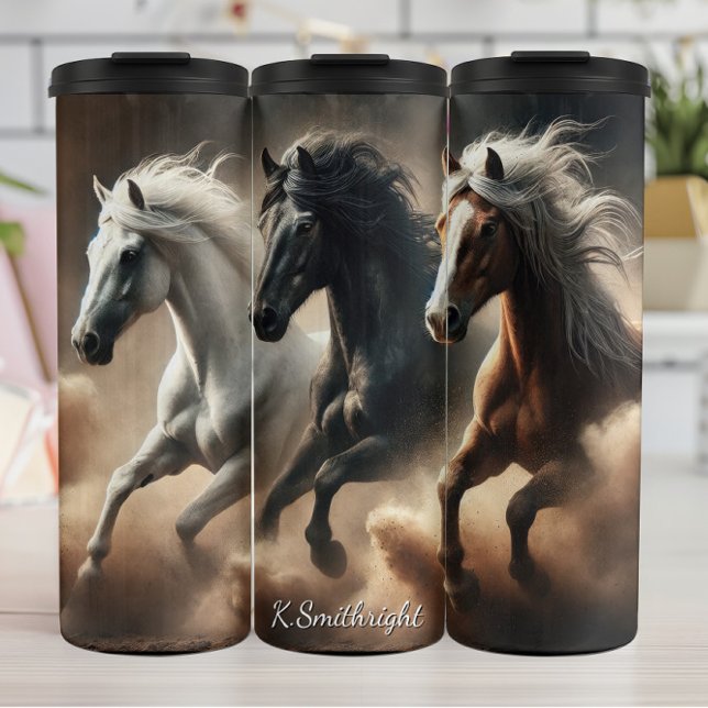 Termo Three Wild Horses Dusty Gallop (Subido por el creador)