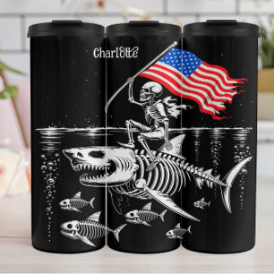 Termo Tiburón esquelético: paseo patriótico por el océan