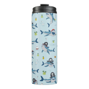 Termo Tiburón pirata vintage divertido animal marino sal