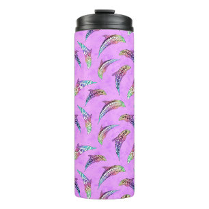 Termo Tie Dye Pink Marine Animals Delphins Marlins