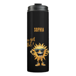 Termo Tienes un sol divertido con gafas de sol