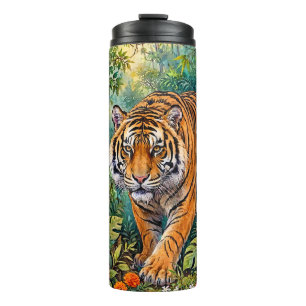Termo Tigre de Bengala Jungla de Bambú Vibrante