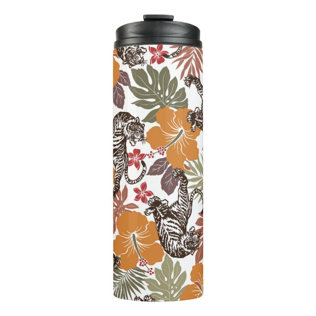 Termo Tigre Hibiscus, Patrón Exótico. (Anverso)