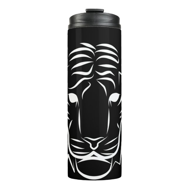 Termo Tigre tribal blanco y negro (Anverso)