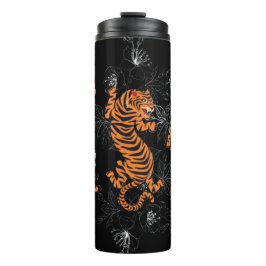 Termo Tigres estilo arte japonés Tumbler térmico