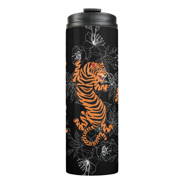 Termo Tigres estilo arte japonés Tumbler térmico (Anverso)