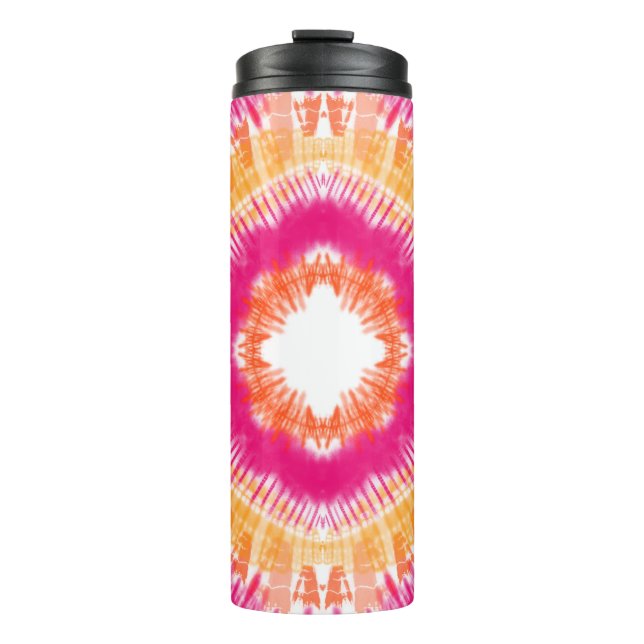 Termo Tinte Tie Dye Rosa y Naranja (Anverso)